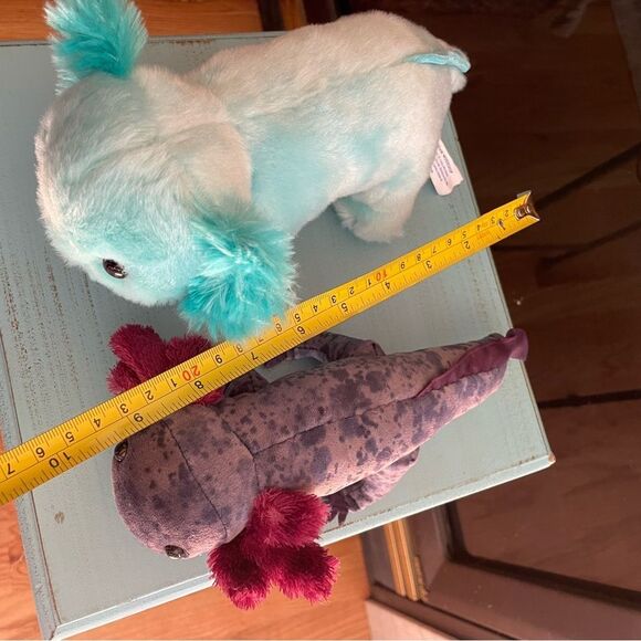 AXOLOTL Build a Bear Teal Blue Plush and Folkmanis AXOLOTL Plush - Picture 6 of 13
